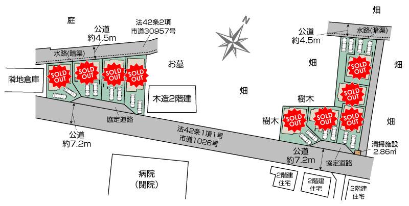 上尾市平塚3期(1st.2nd) 9棟 区画図