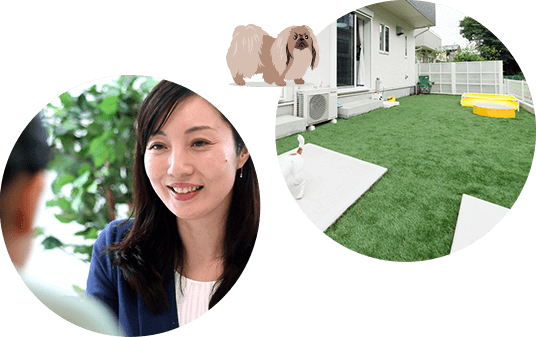 お庭も広々！ペットも伸び伸びと過ごせます！