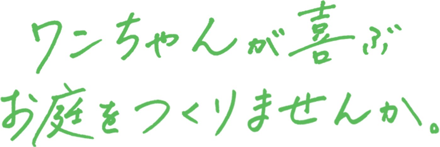 ワンちゃんが喜ぶお庭をつくりませんか。