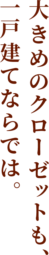 大きめのクローゼットも、一戸建てならでは。