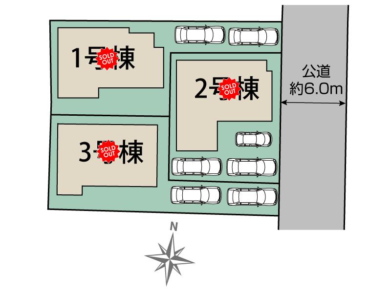 熊本市中央区水前寺5丁目3棟 区画図