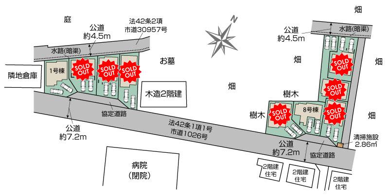 上尾市平塚3期(1st.2nd) 9棟 区画図