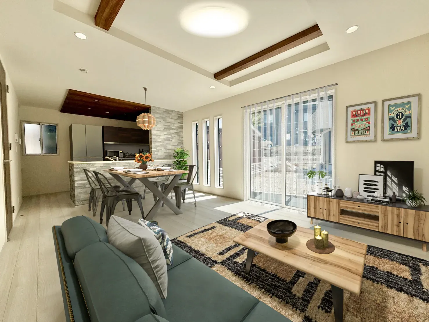 【③号棟イメージ】実際の室内写真に家具等を配置したCG画像です。家具付き販売ではございません。