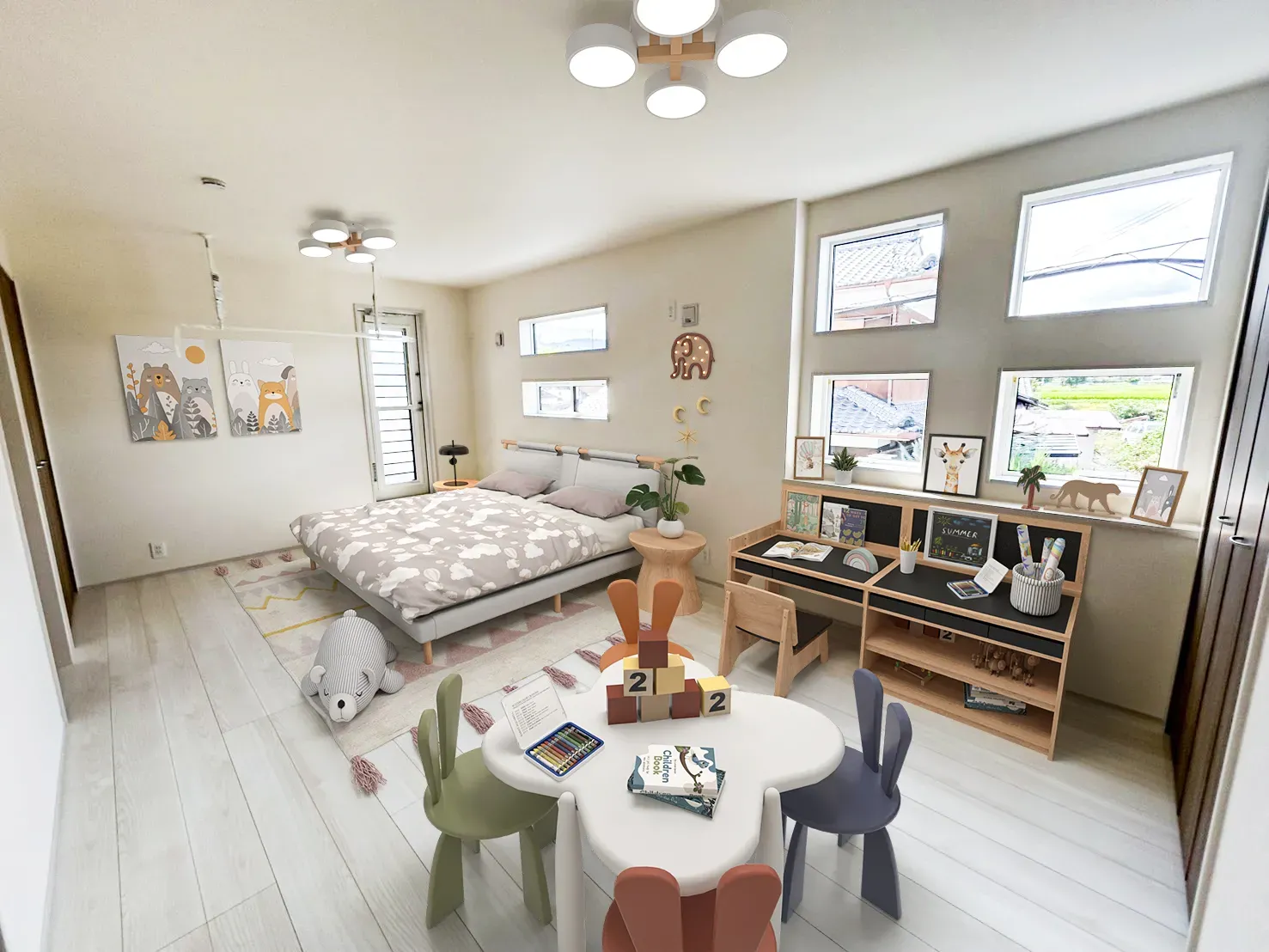 【イメージ】実際の室内写真に家具等を配置したCG画像です。家具付き販売ではございません。