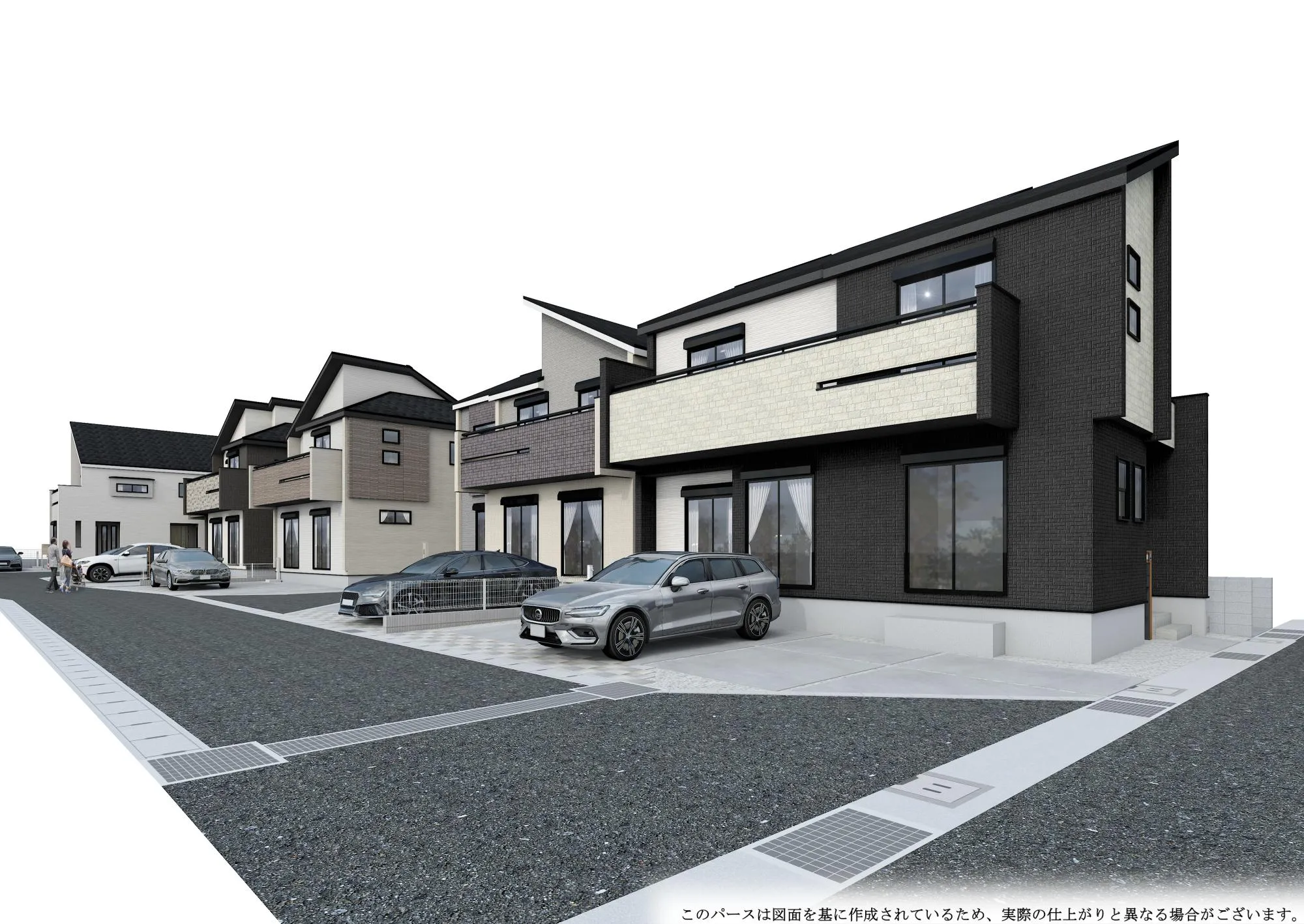 外観パース(1~6号棟)