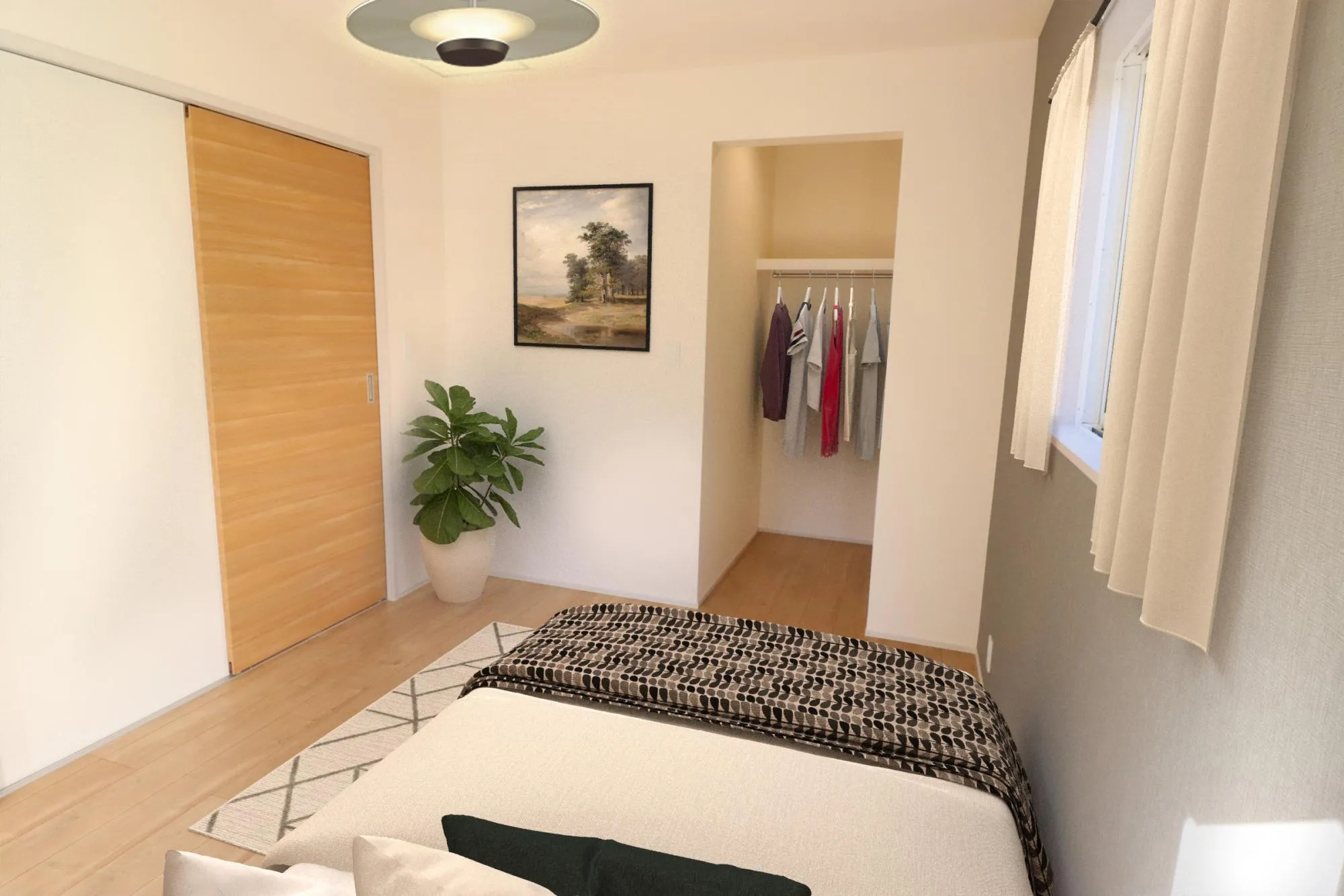 こちらは完成後の住まいをイメージしやすくするために制作されたCG画像です。
※家具付き販売ではございません。