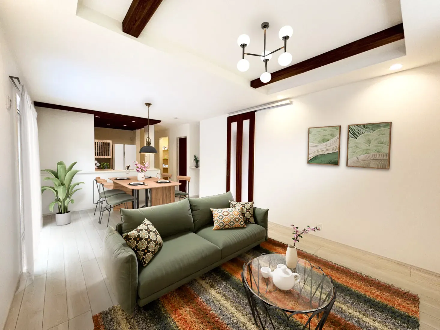 ①号棟リビング(※家具等をCGで加工しています。家具付き販売ではございません。) 