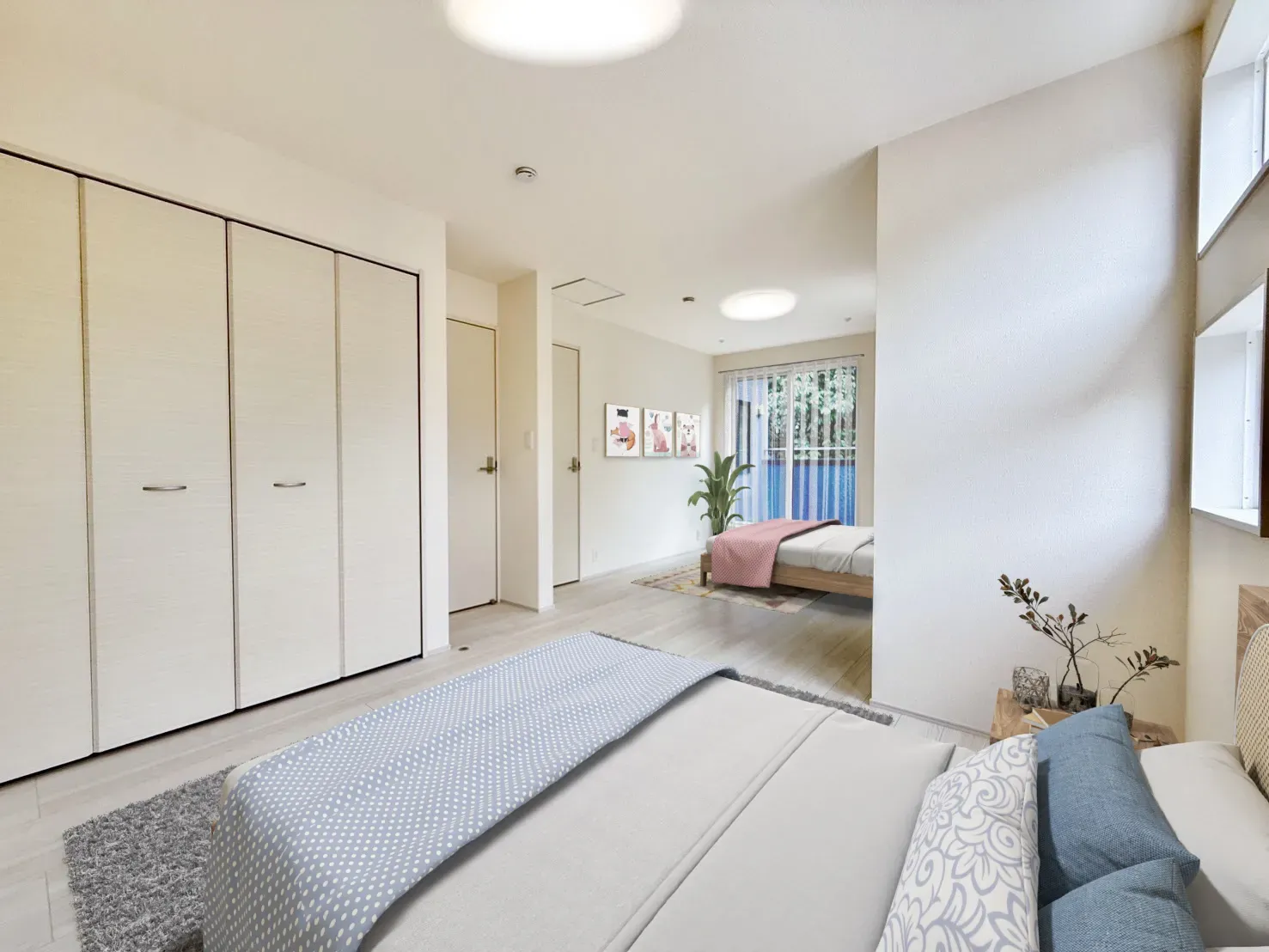 【②号棟イメージ】実際の室内写真に家具等を配置したCG画像です。家具付き販売ではございません。