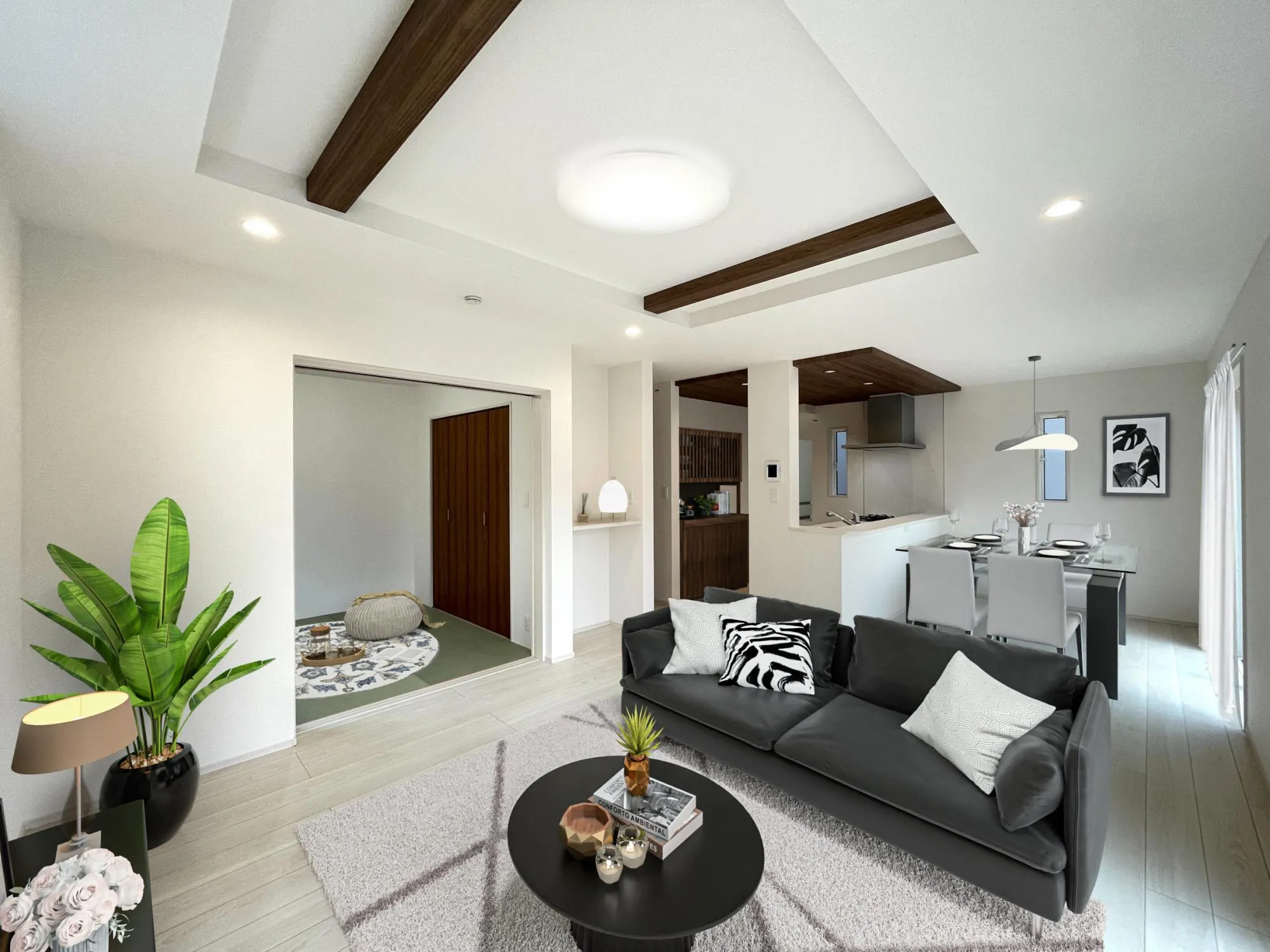 ①号棟　リビング(※家具等をCGで加工しています。家具付き販売ではございません。) 