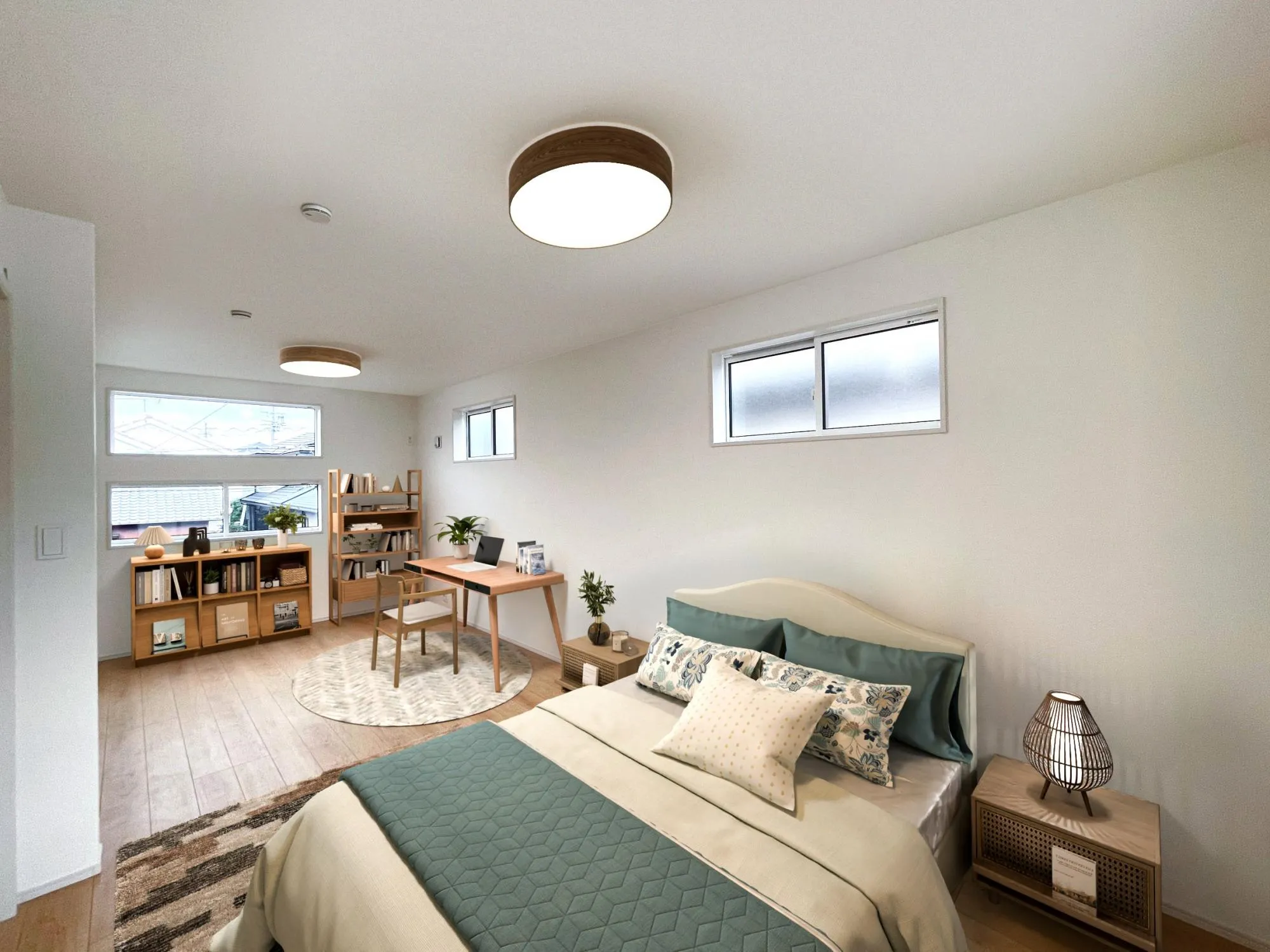 ②号棟　可変型洋室(主寝室)(※家具等をCGで加工しています。家具付き販売ではございません。) 