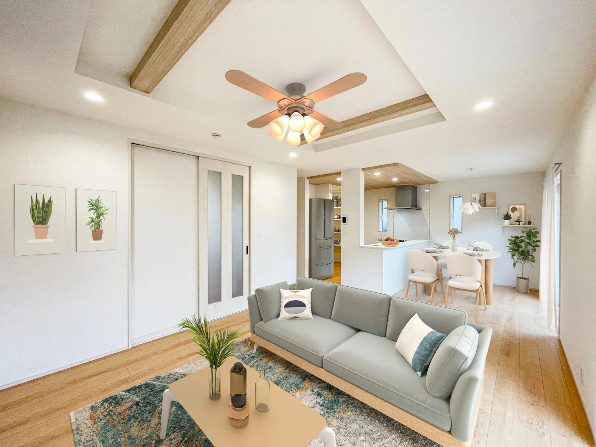 ②号棟　リビング(※家具等をCGで加工しています。家具付き販売ではございません。) 