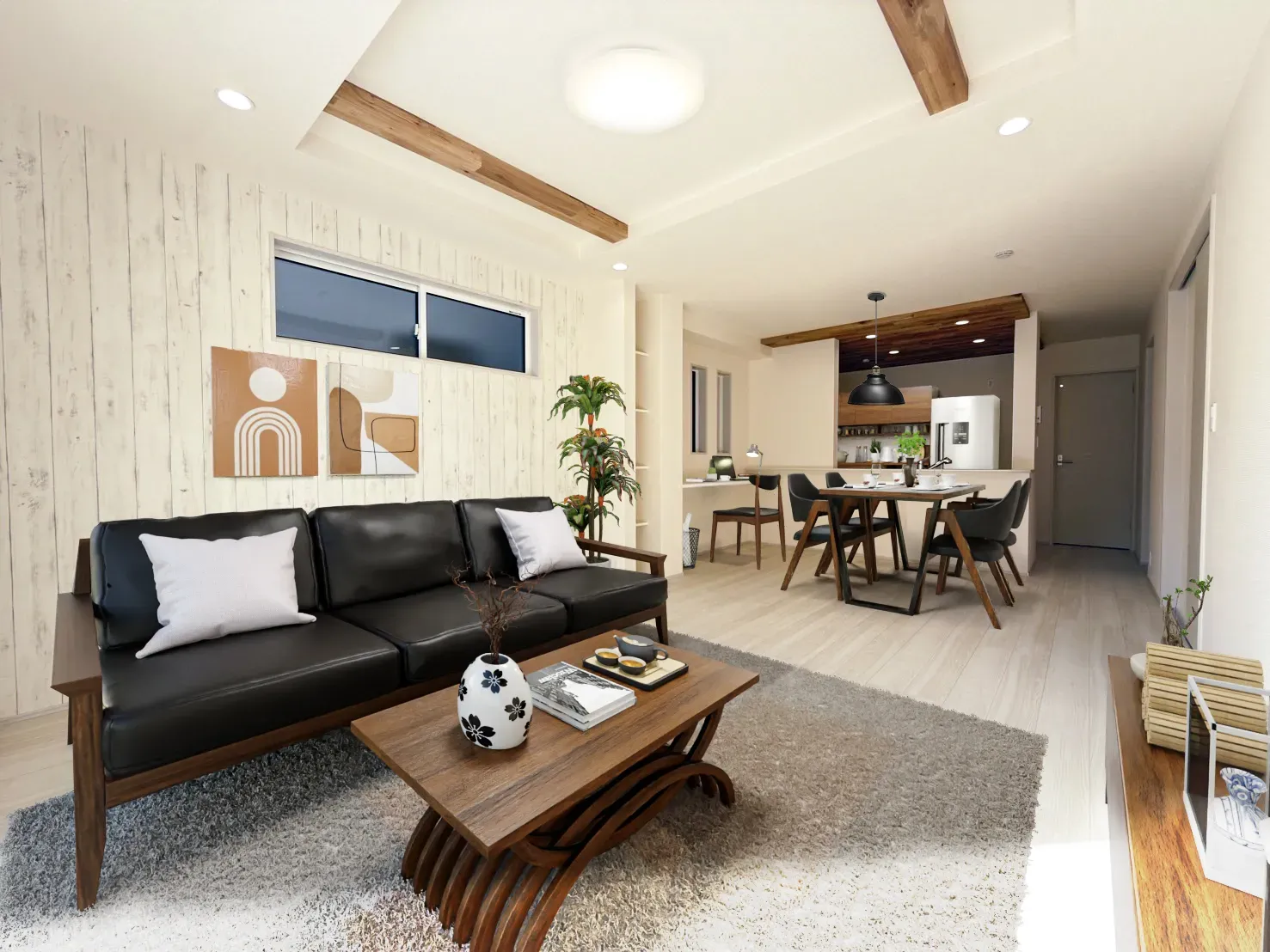 【②号棟リビングイメージ】実際の室内写真に家具等を配置したCG画像です。家具付き販売ではございません。