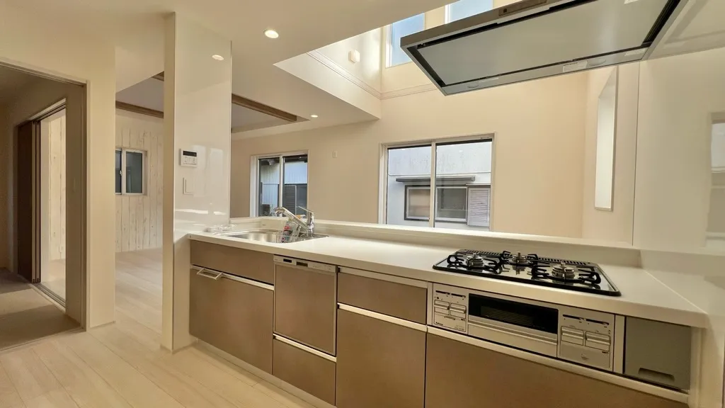 キッチン　薄型レンジフード+食洗器+ビルトイン浄水器