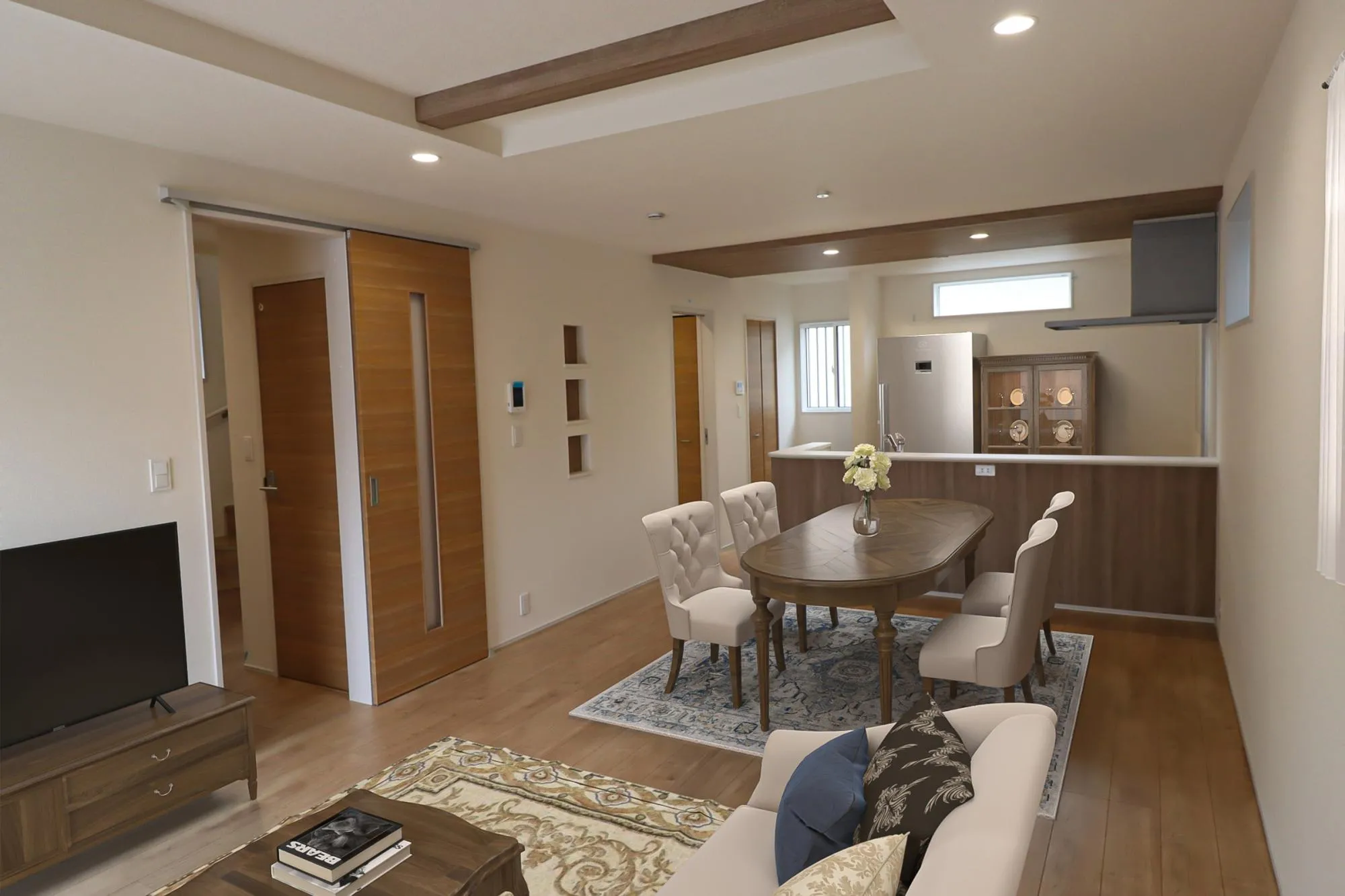 1号棟
こちらは完成後の住まいをイメージしやすくするために制作されたCG画像です。
※家具付き販売ではございません。