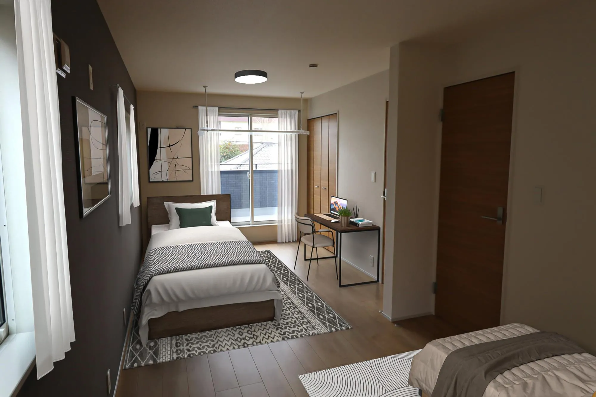 2号棟
こちらは完成後の住まいをイメージしやすくするために制作されたCG画像です。
※家具付き販売ではございません。