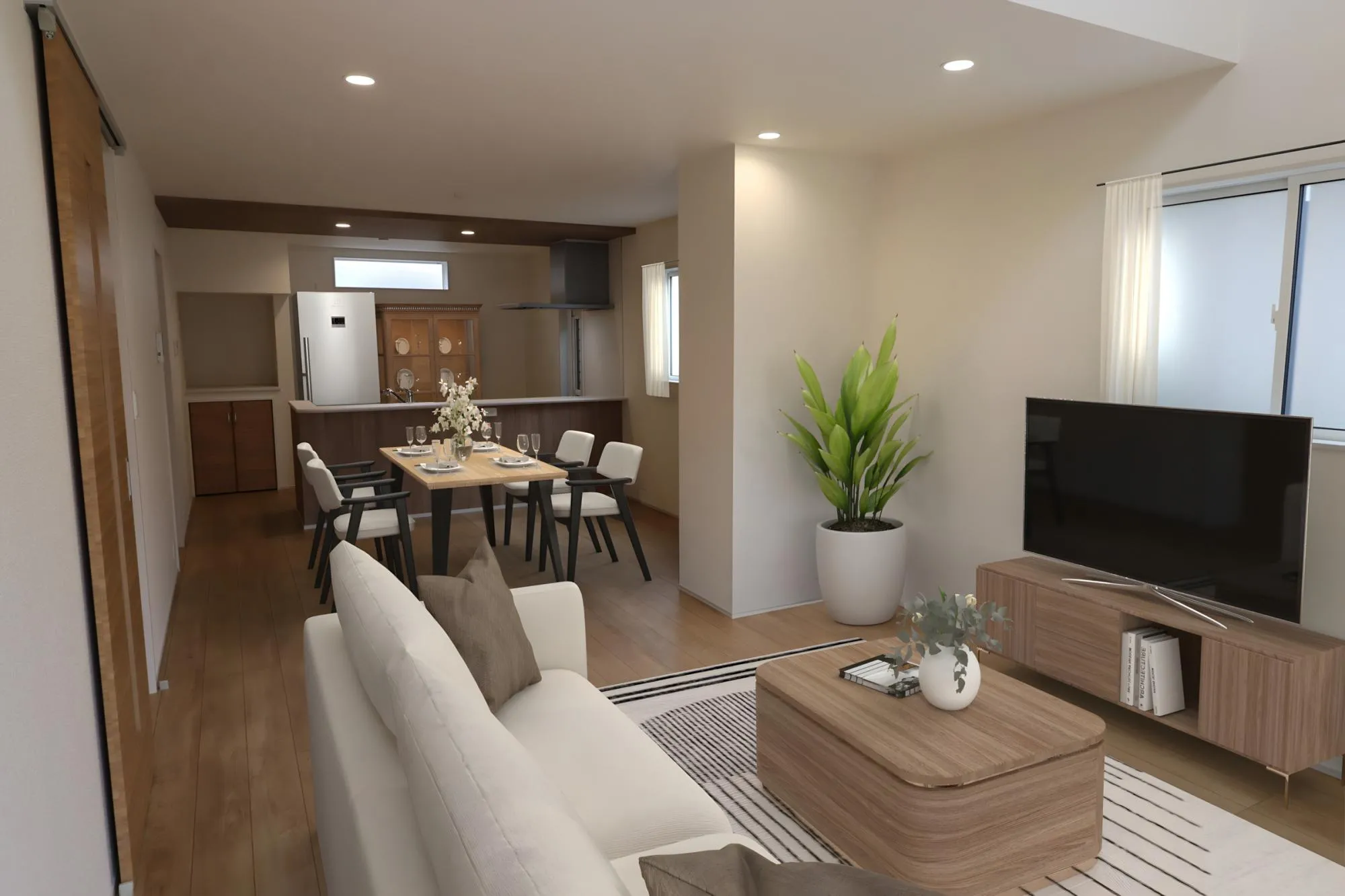 3号棟
こちらは完成後の住まいをイメージしやすくするために制作されたCG画像です。
※家具付き販売ではございません。