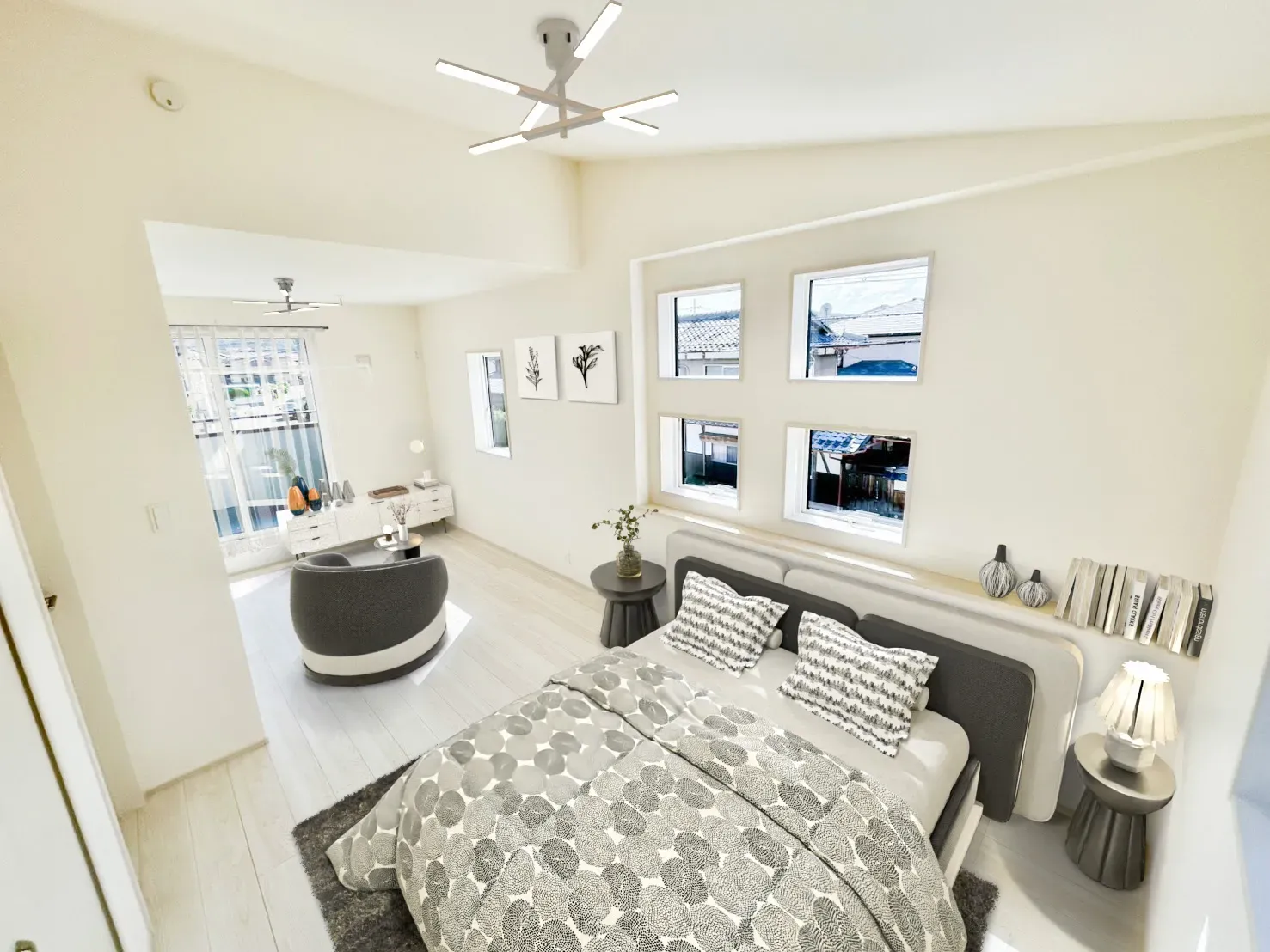 【②号棟イメージ】実際の室内写真に家具等を配置したCG画像です。家具付き販売ではございません。