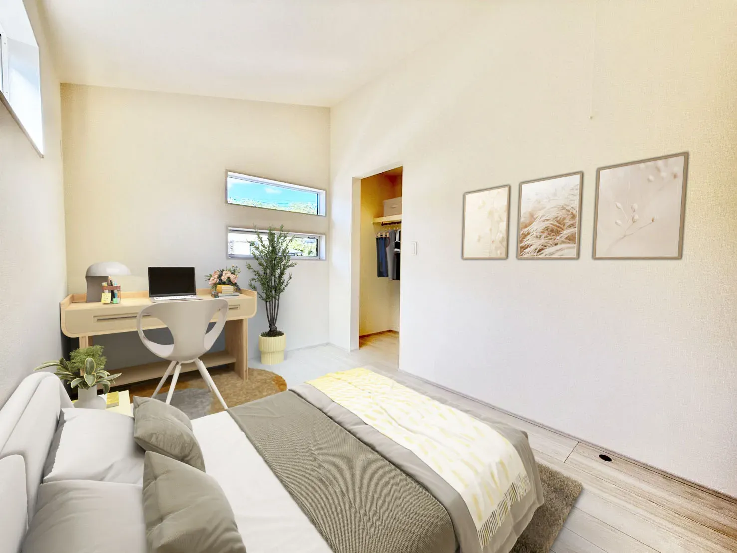 【④号棟イメージ】実際の室内写真に家具等を配置したCG画像です。家具付き販売ではございません。