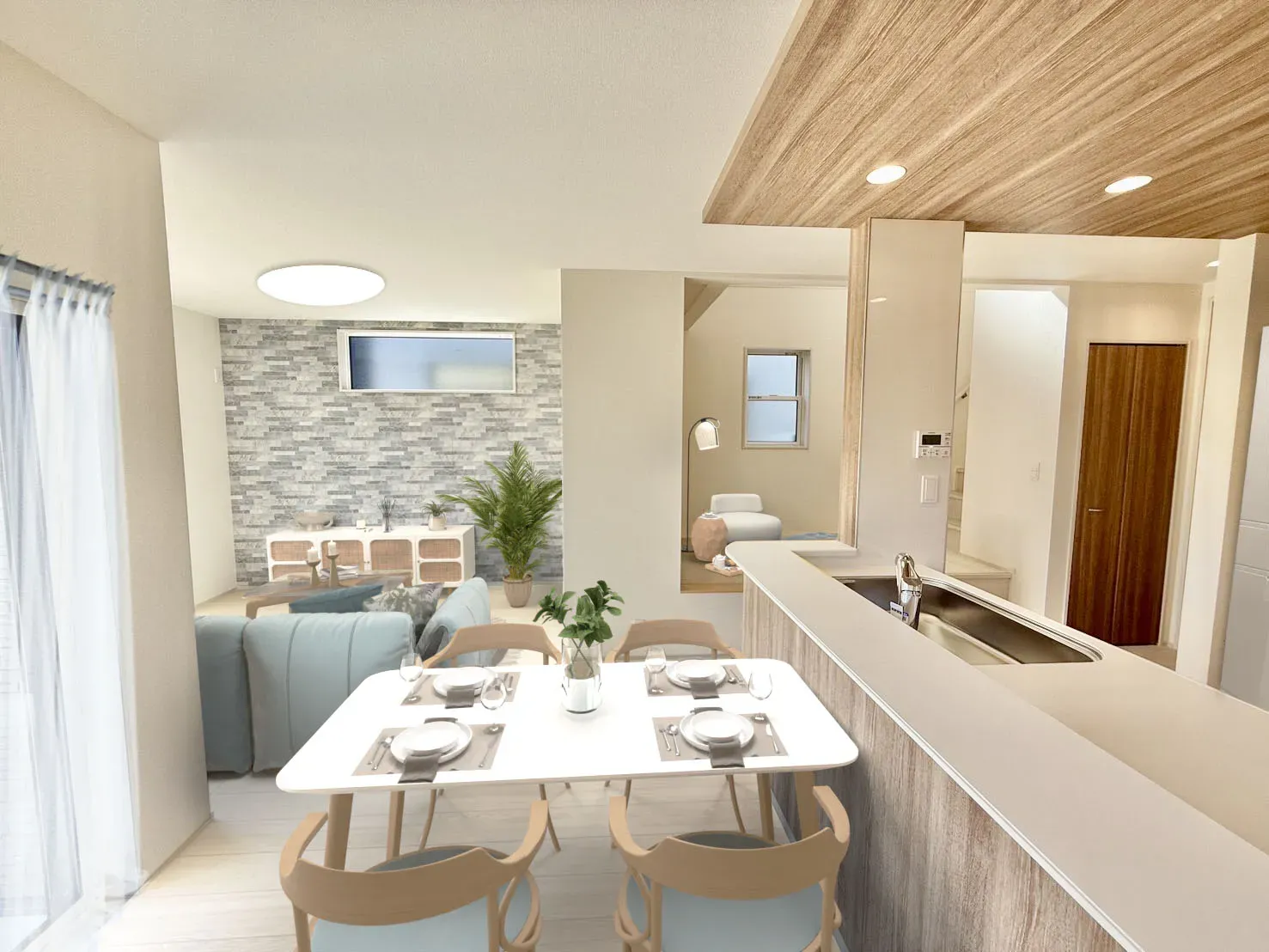 【④号棟イメージ】実際の室内写真に家具等を配置したCG画像です。家具付き販売ではございません。