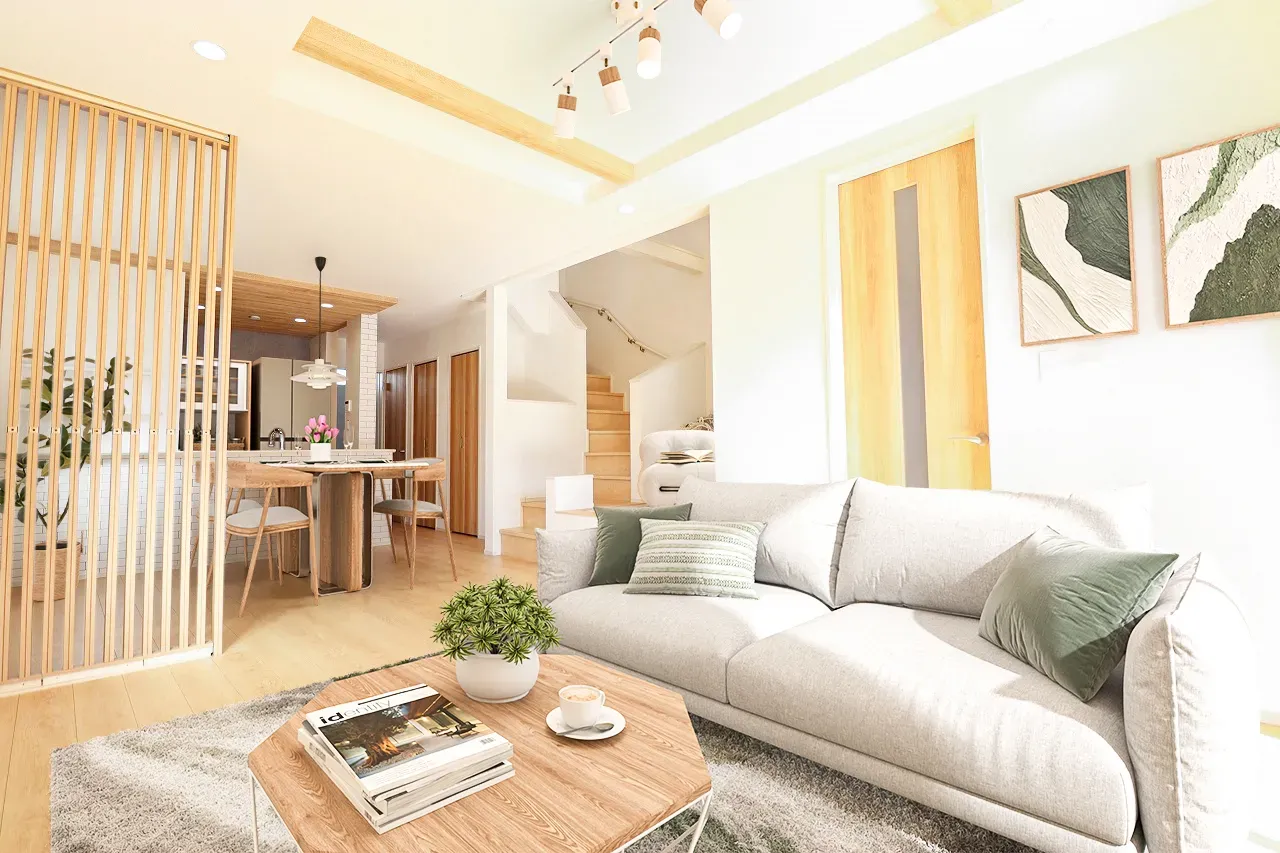 ①号棟 LDK(家具はCGです)