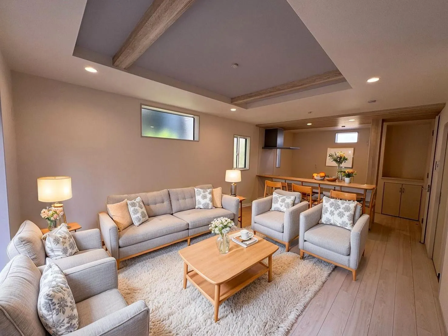 【リビング】ゆったりリビング!シャッター、折上天井と設備も充実です♪