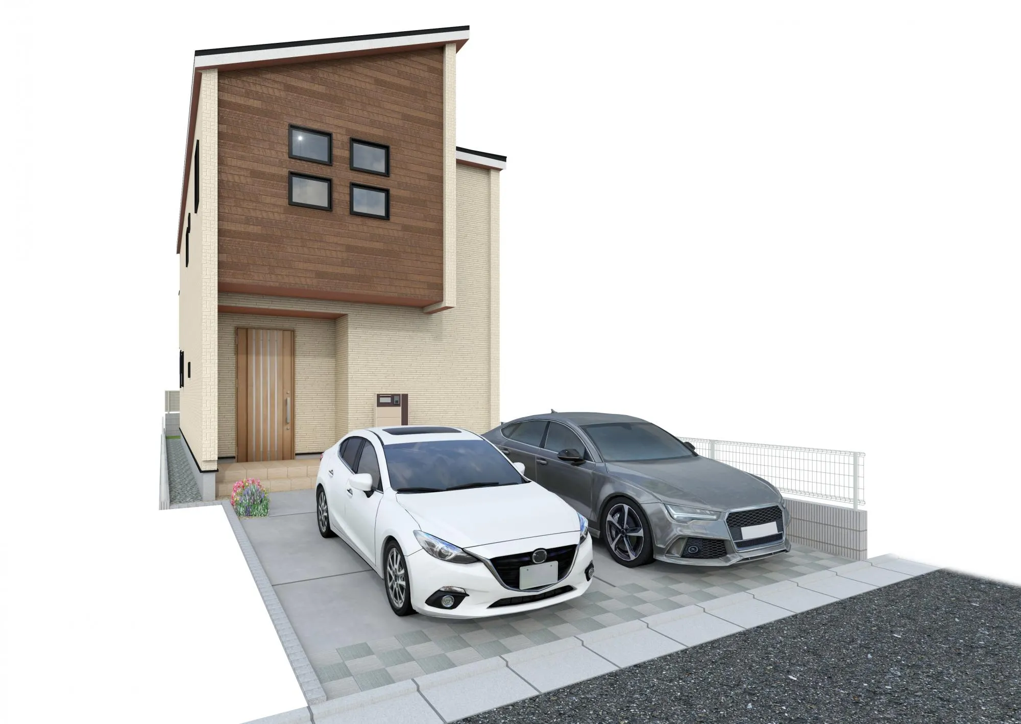 【2026年2月上旬完成予定】1号棟・完成予想外観図