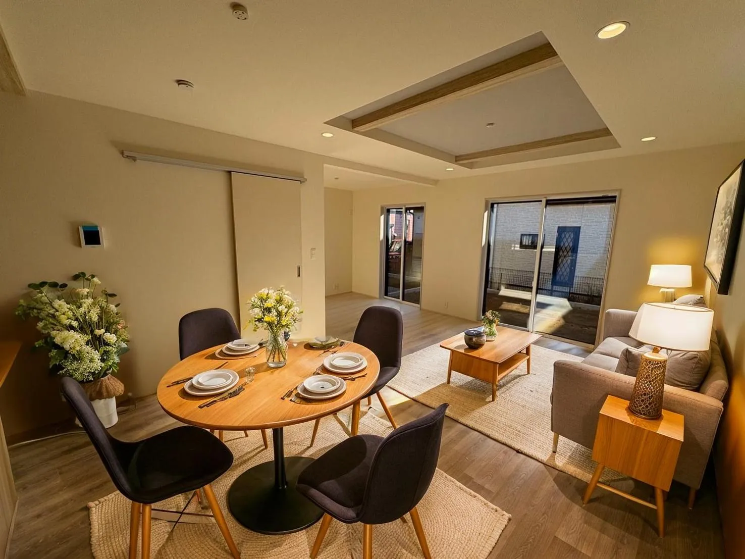 【リビング】ゆったりリビング!シャッター、折上天井と設備も充実です♪