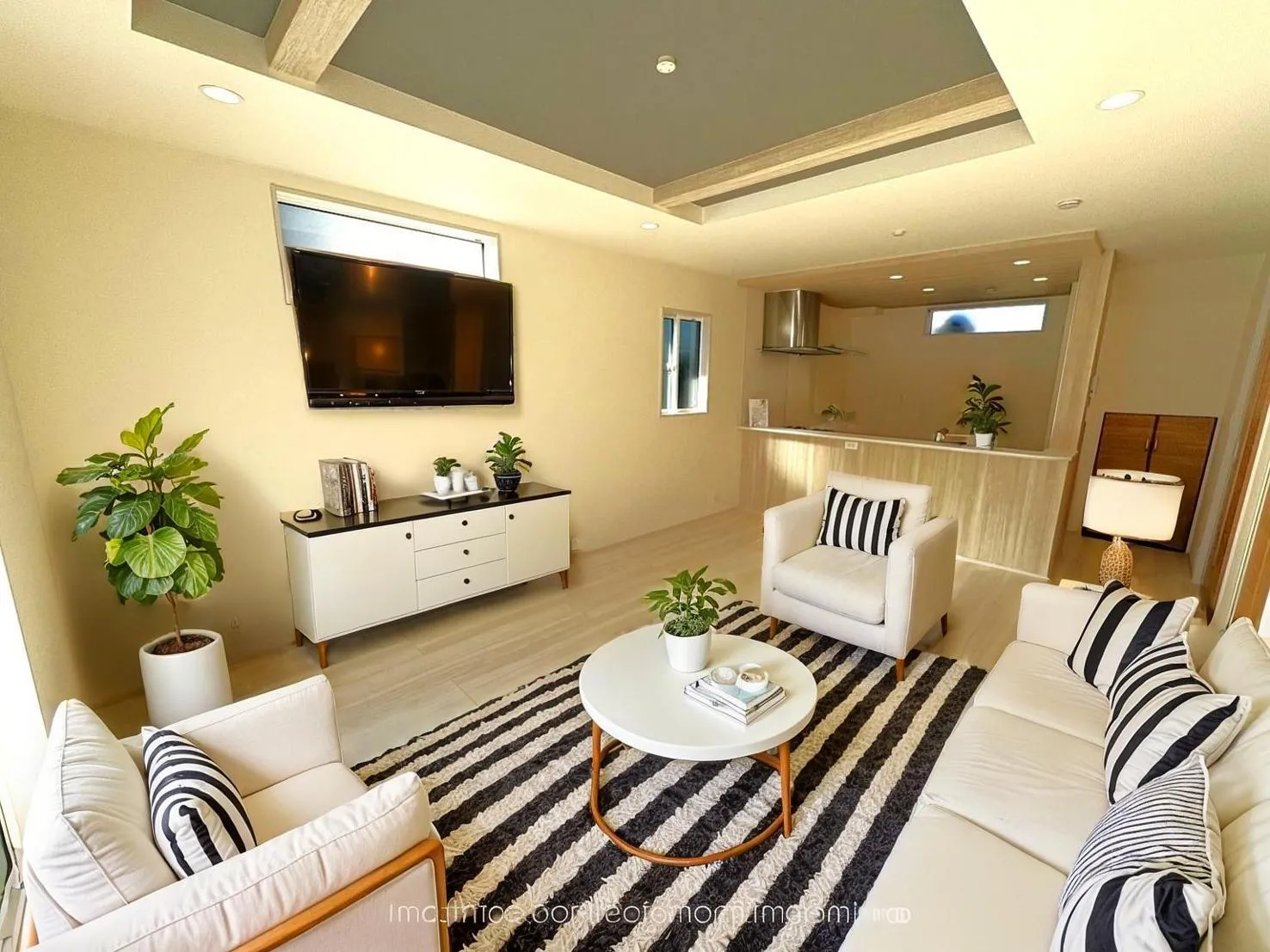 【リビング】ゆったりリビング!シャッター、折上天井と設備も充実です♪