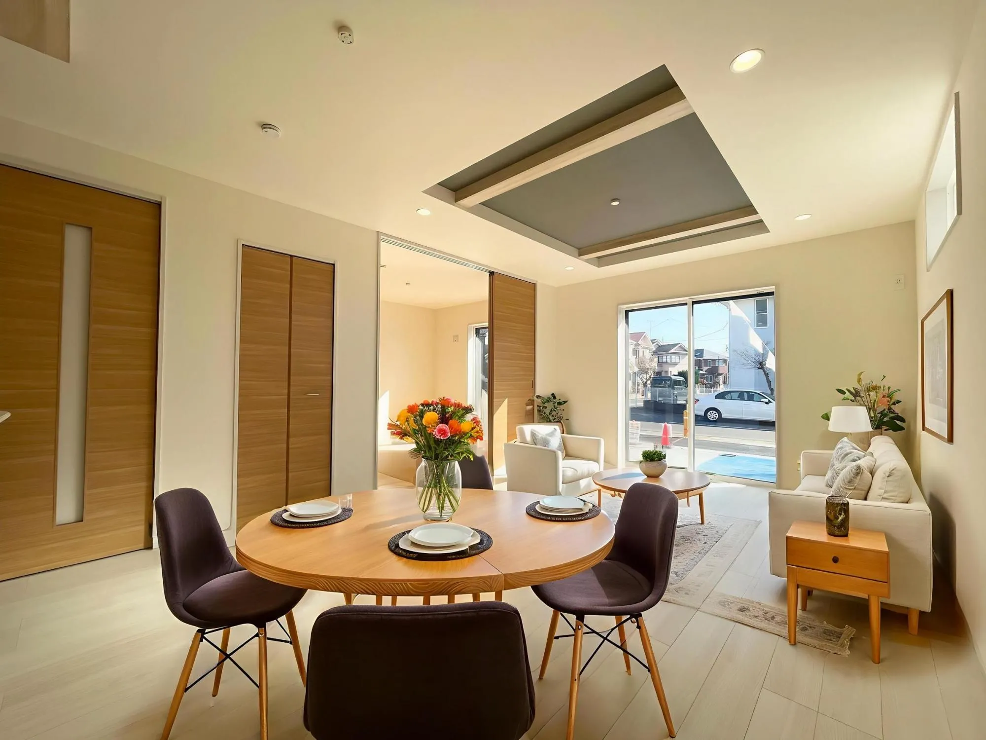 【リビング】ゆったりリビング!シャッター、折上天井と設備も充実です♪