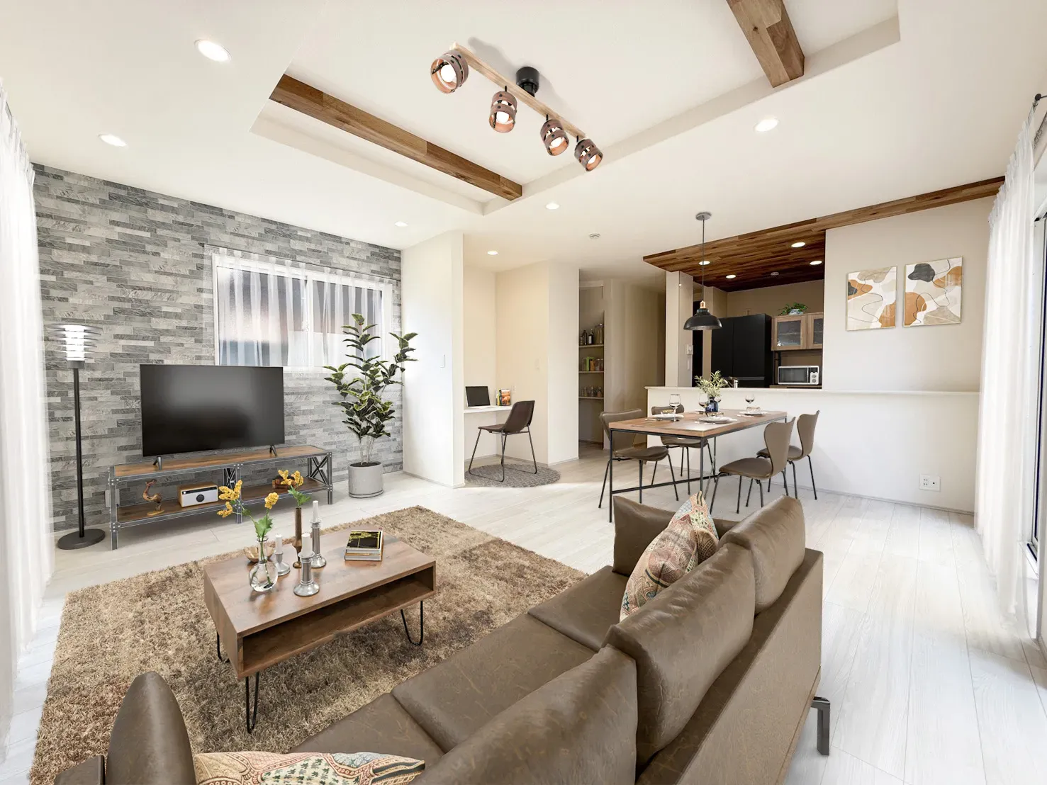 【リビングイメージ】実際の室内写真に家具等を配置したCG画像です。家具付き販売ではございません。