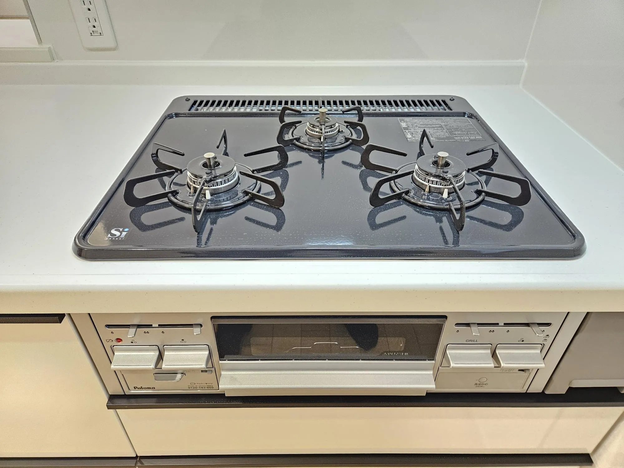 キッチン　ガスコンロ+片面焼きグリル