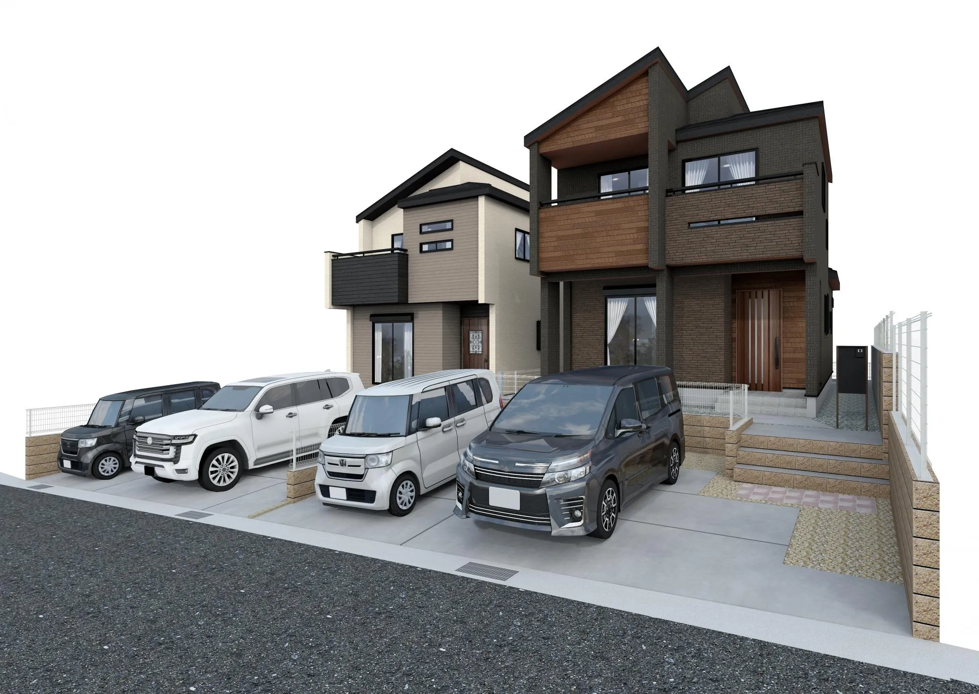 完成予想図　左1号棟・右2号棟