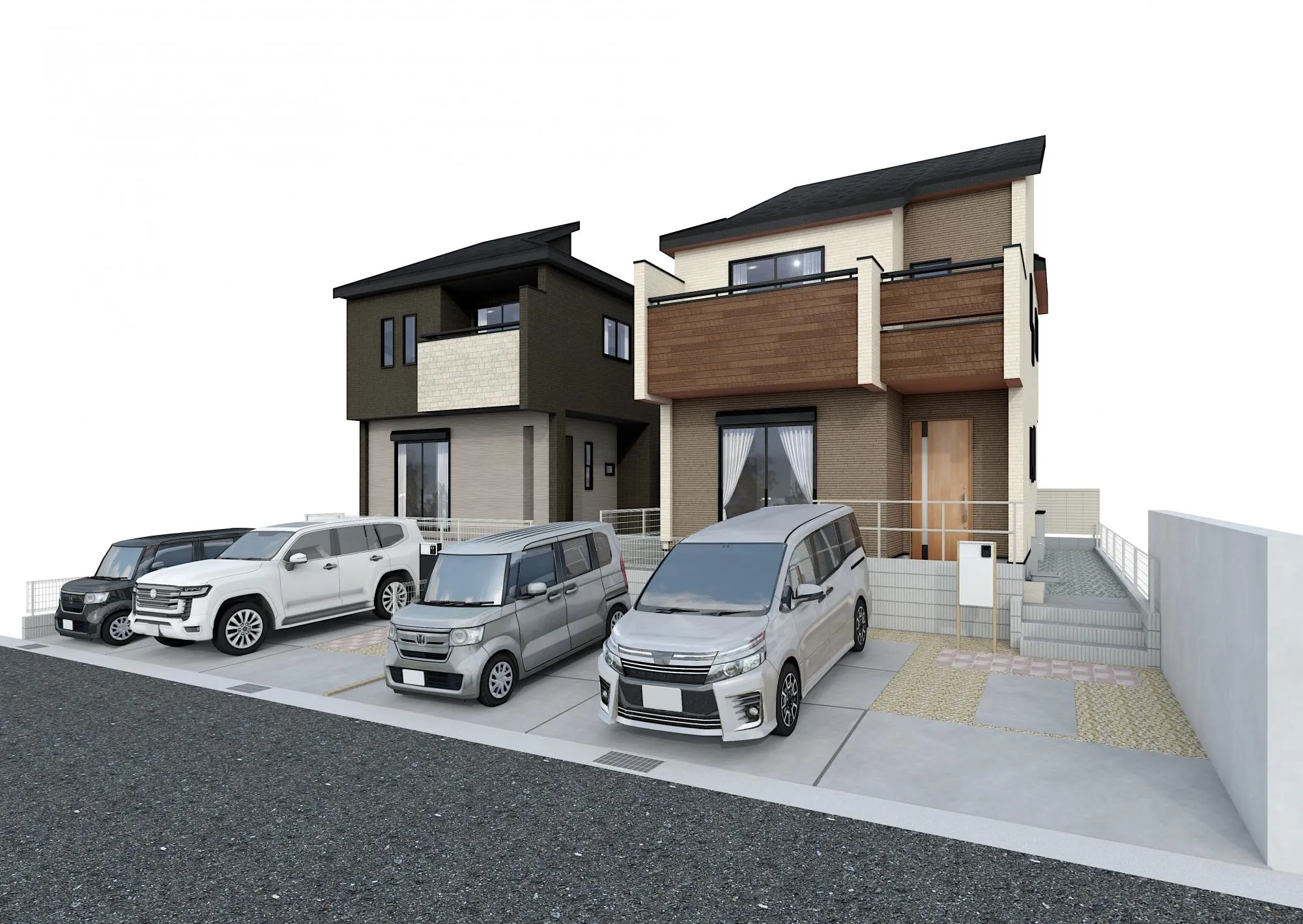 完成予想図
左1号棟・右2号棟