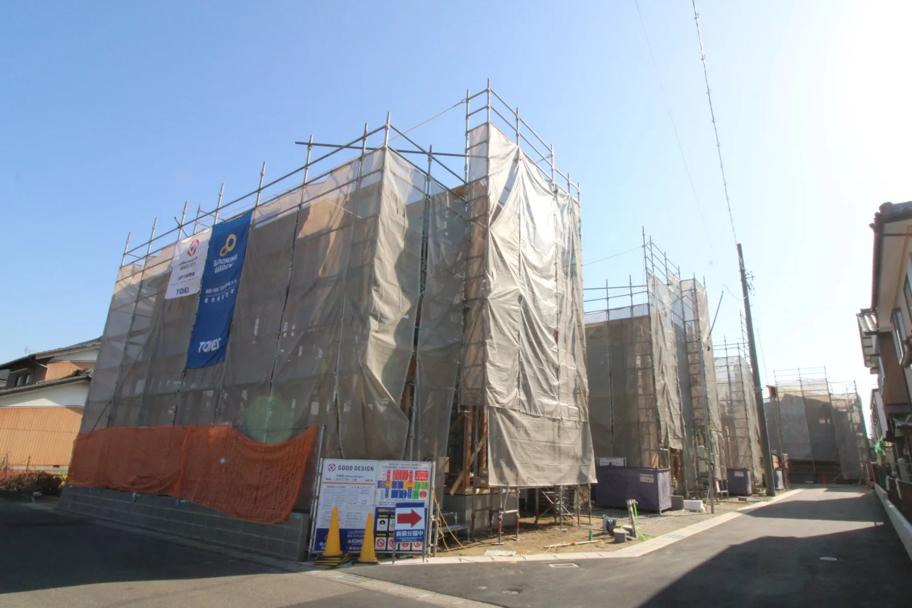 1月18日撮影　上棟後北西から撮影