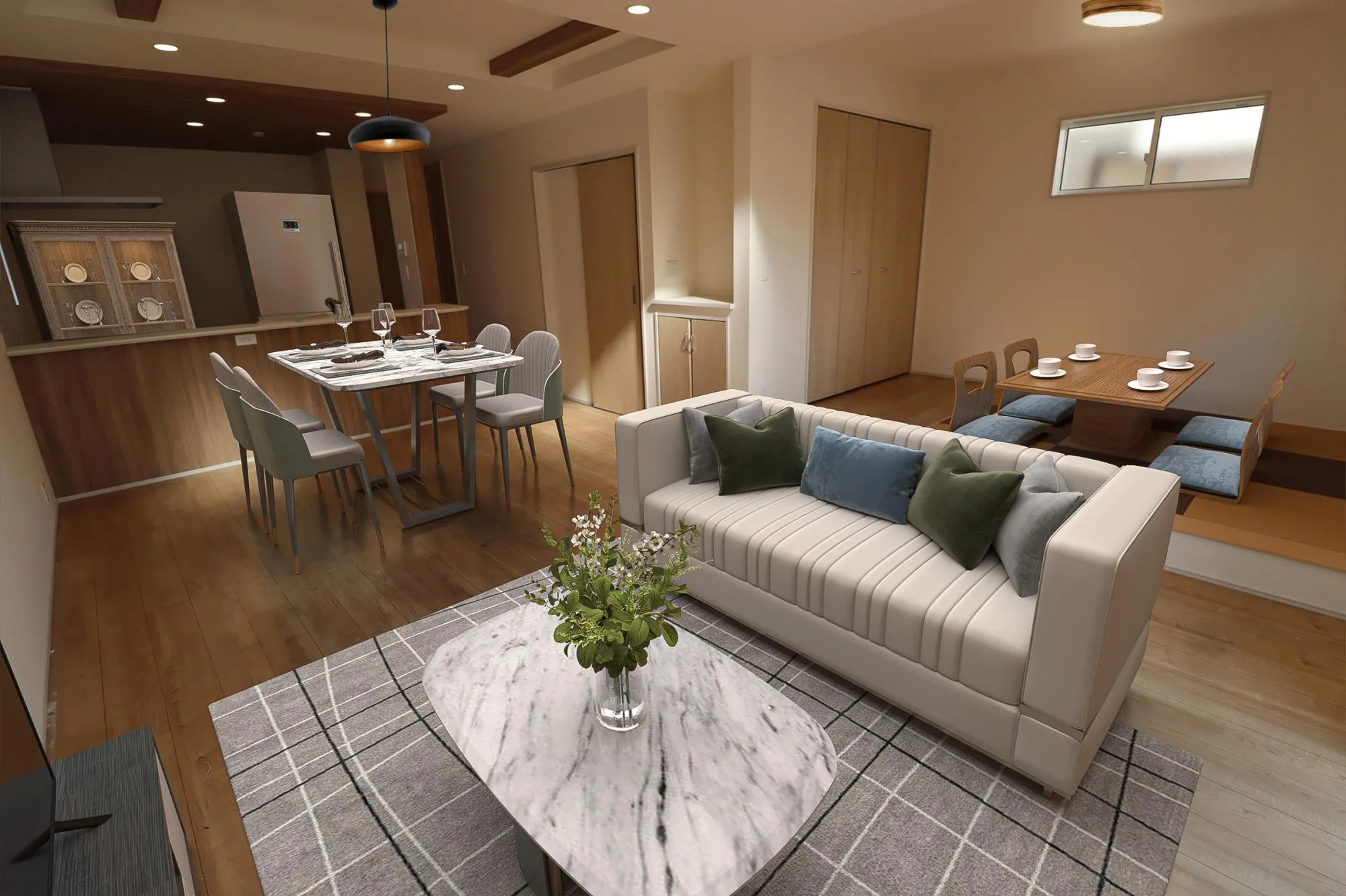 1号棟　LDKイメージ
※家具付き物件ではございません。