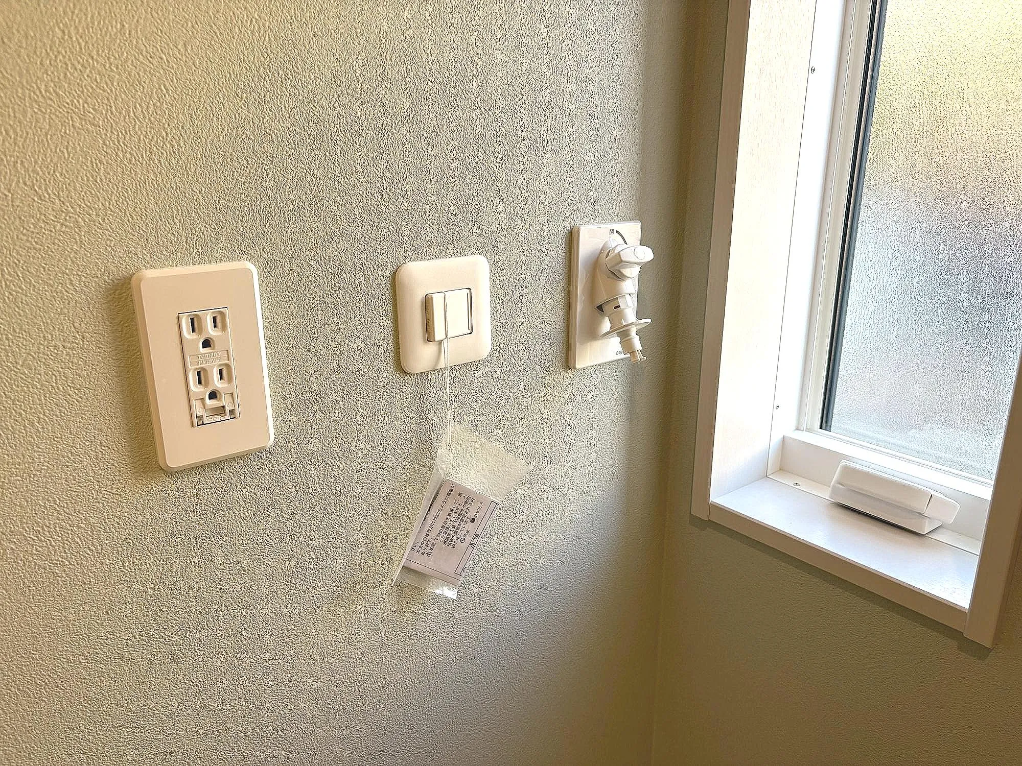 将来的にガス衣類乾燥機(乾太くん)も取付可能なガスコンセント付