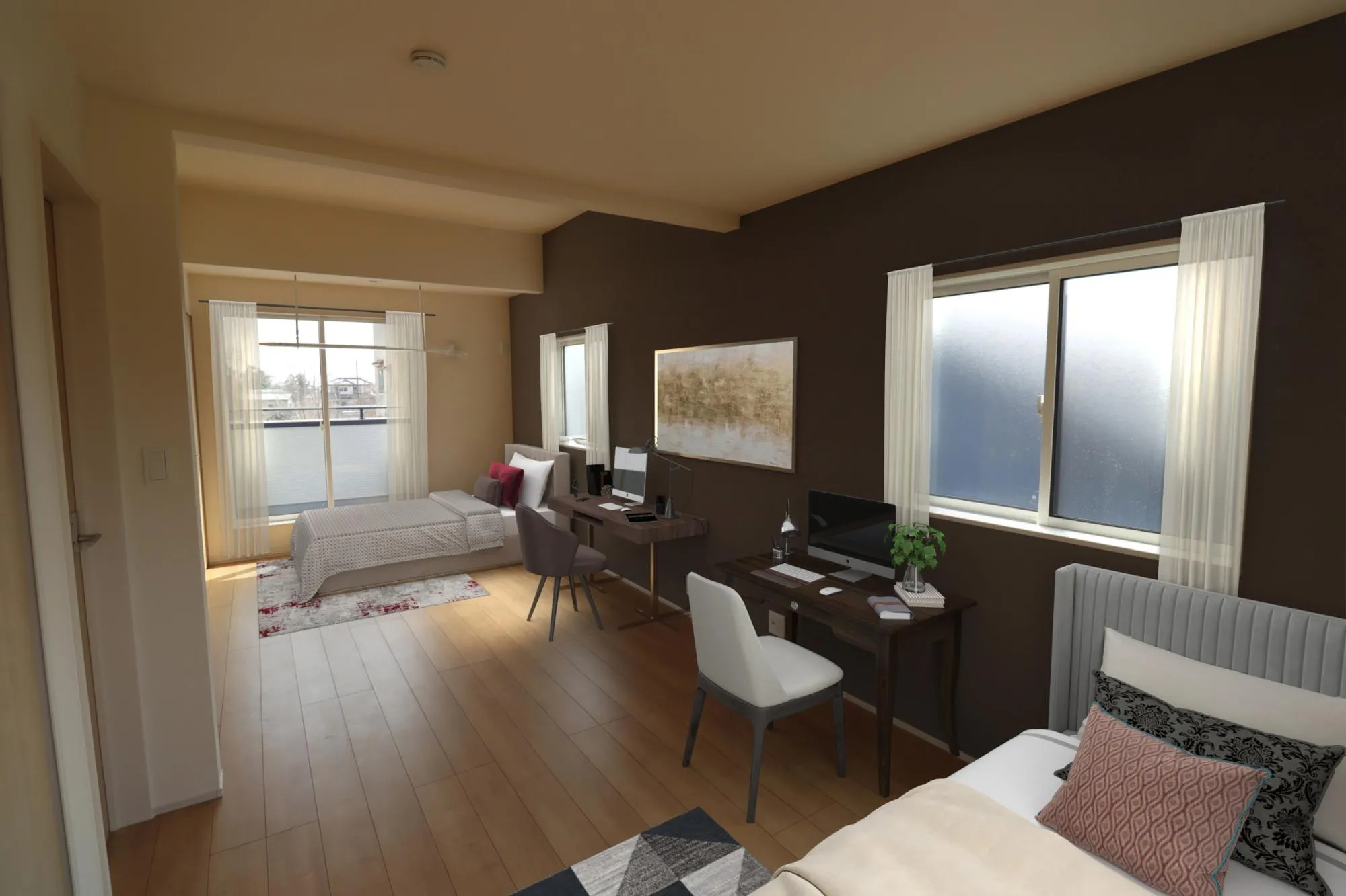 2号棟　寝室イメージ図
※家具付き物件ではございません。