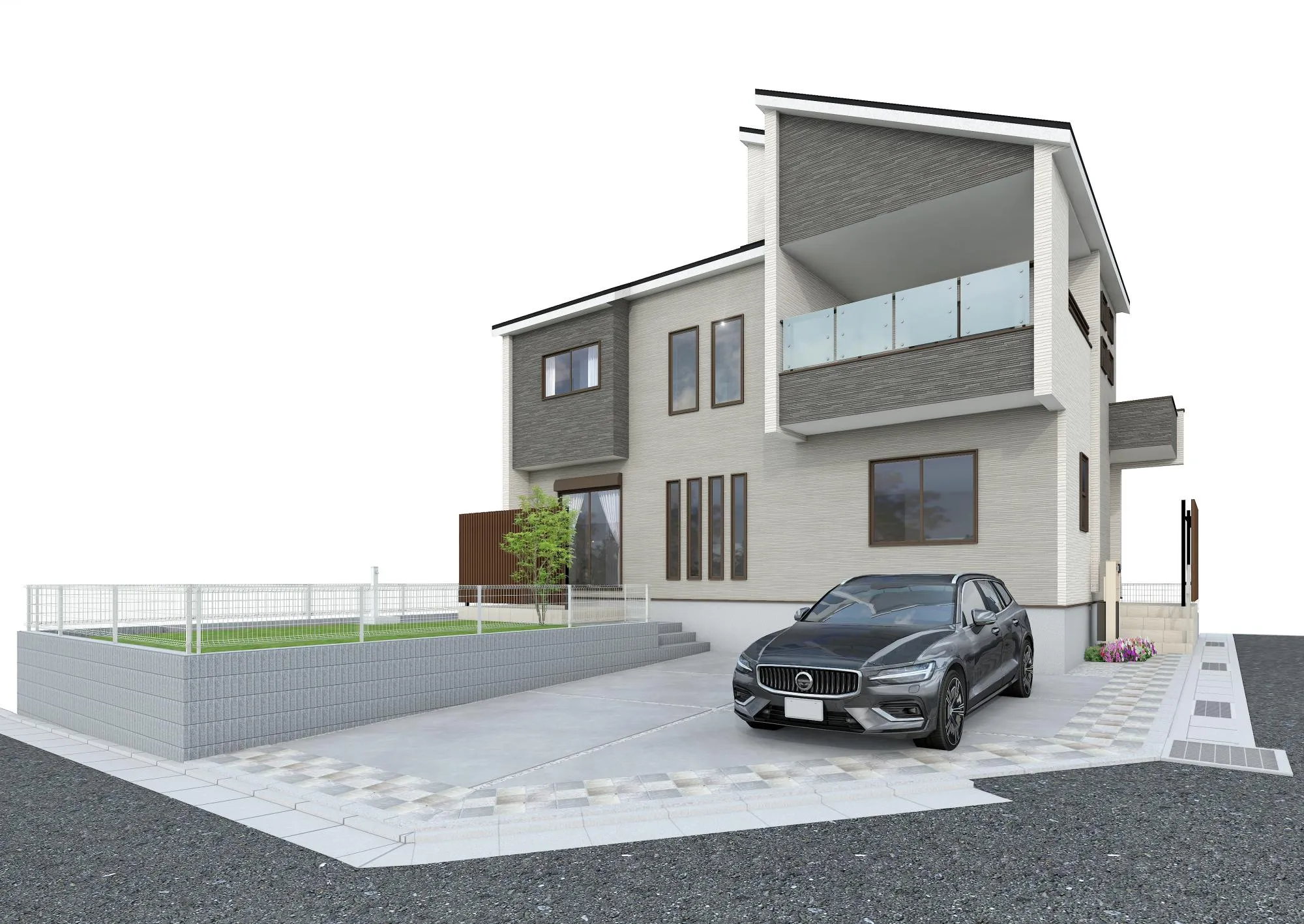 外観パース 外構充実プラン(^^♪