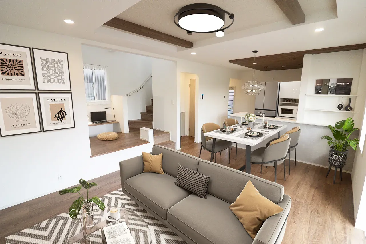 ②号棟　LDK(19.0帖)
※家具・家電はCGです。