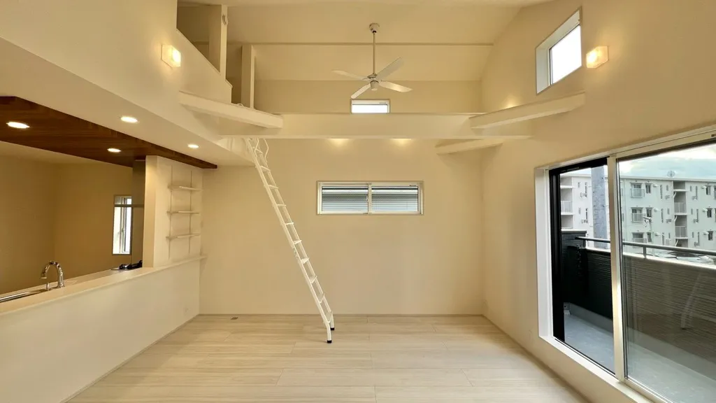 <1号棟>
まとまりのあるリビングは家族団らんの場に最適です。