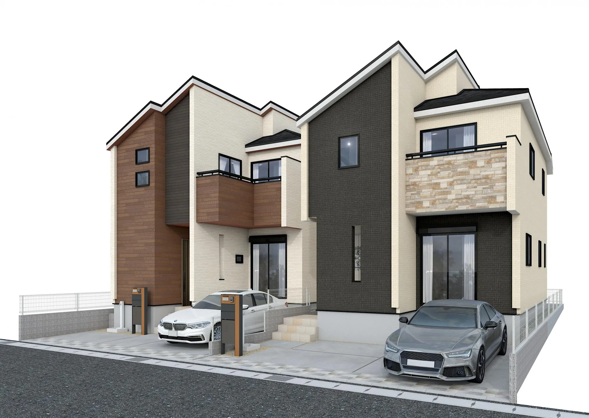 外観パース
※このイラストは図面を基に描き起こしたもので実際とは多少異なります。