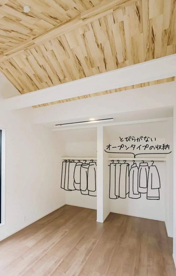 オープンタイプのクローゼット(イメージ)