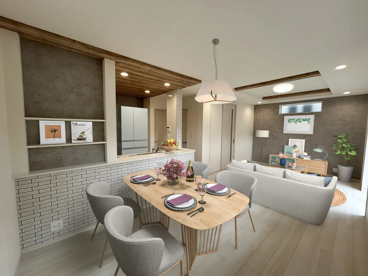 【イメージ】実際の室内写真に家具等を配置したCG画像です。家具付き販売ではございません。