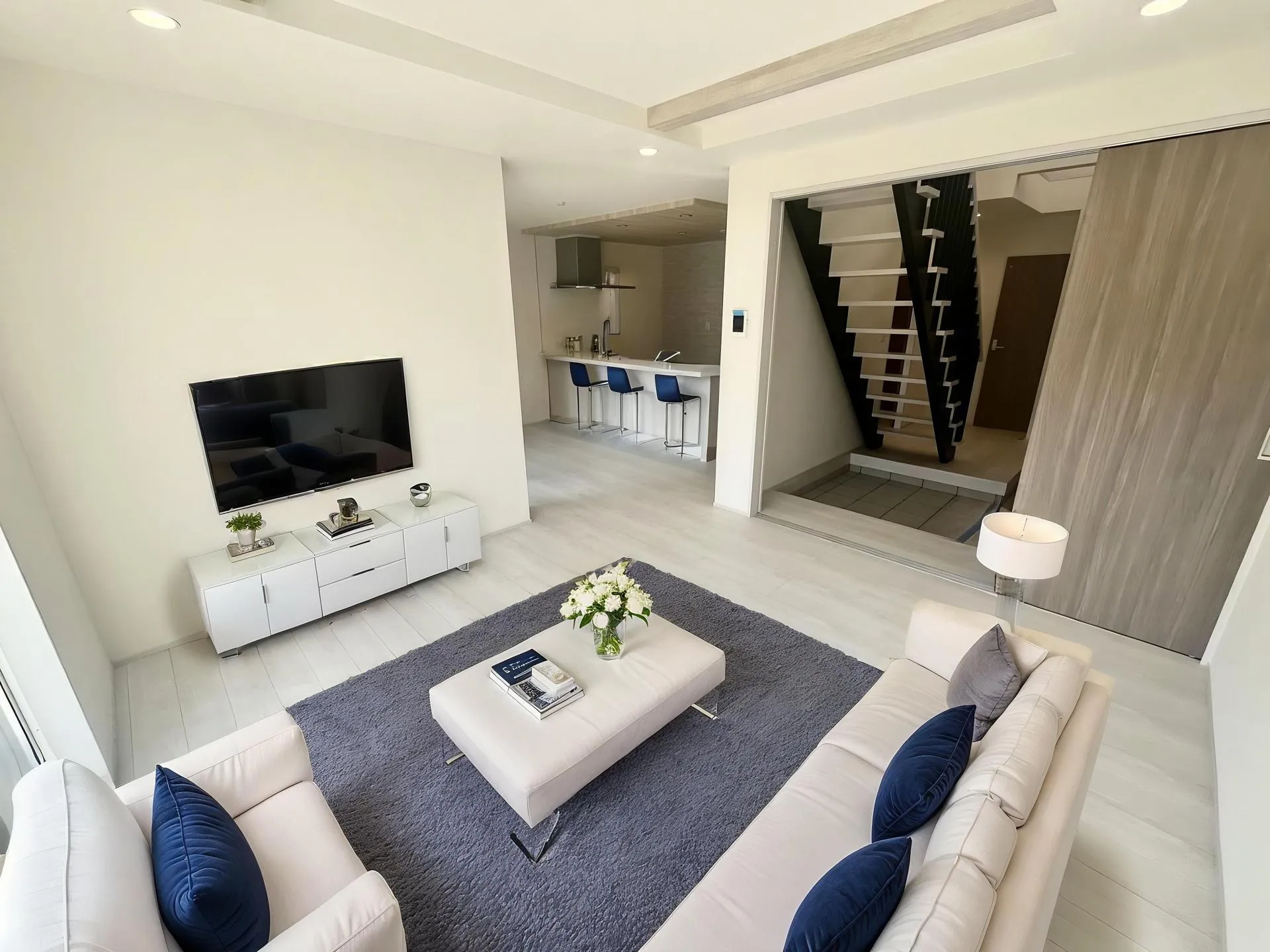 【4号棟】LDK。CG加工でお部屋をイメージ。家具付の販売は行っておりません。