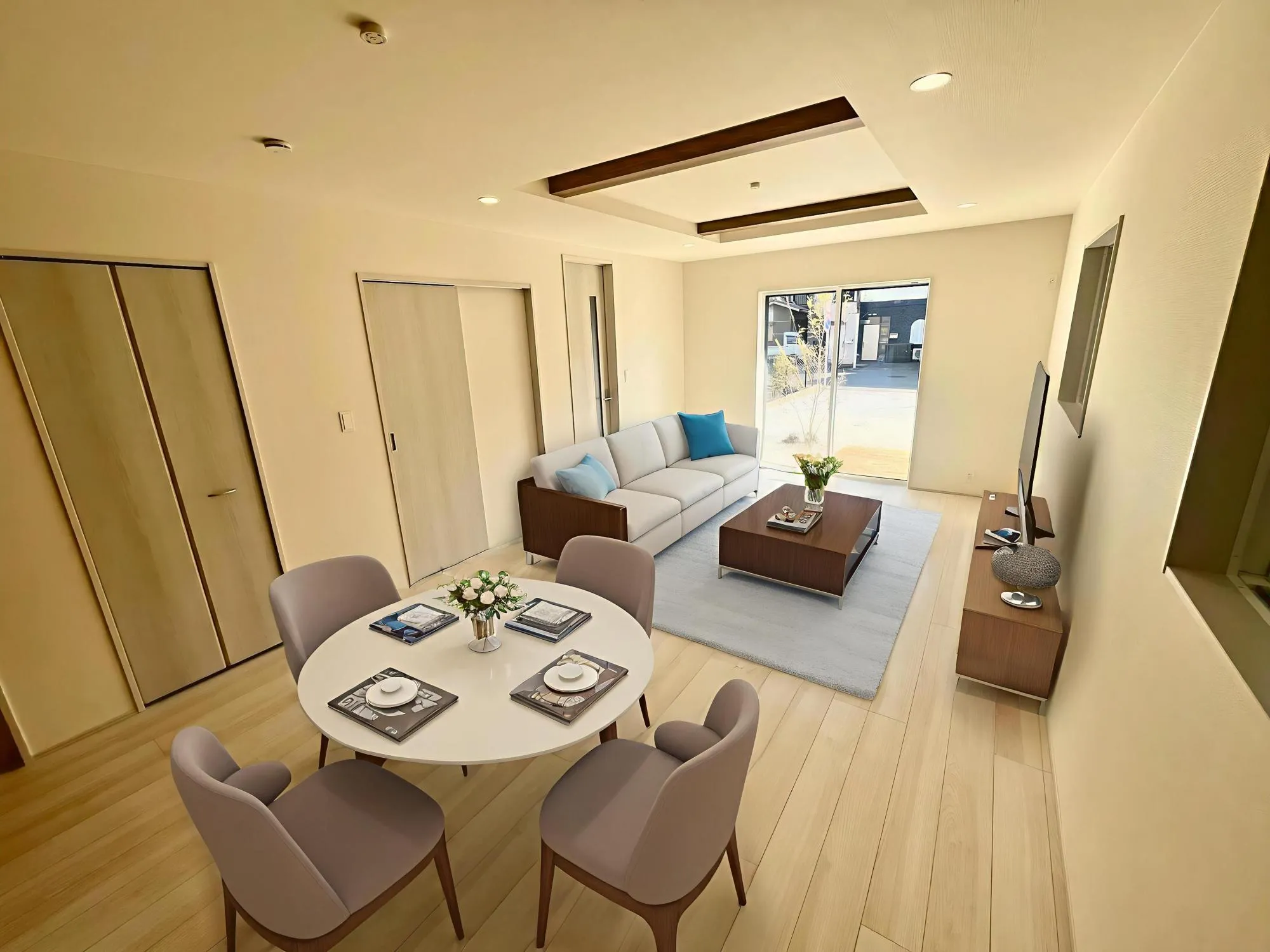 【1号棟】】リビング。CG加工でお部屋をイメージ。家具付の販売は行っておりません。