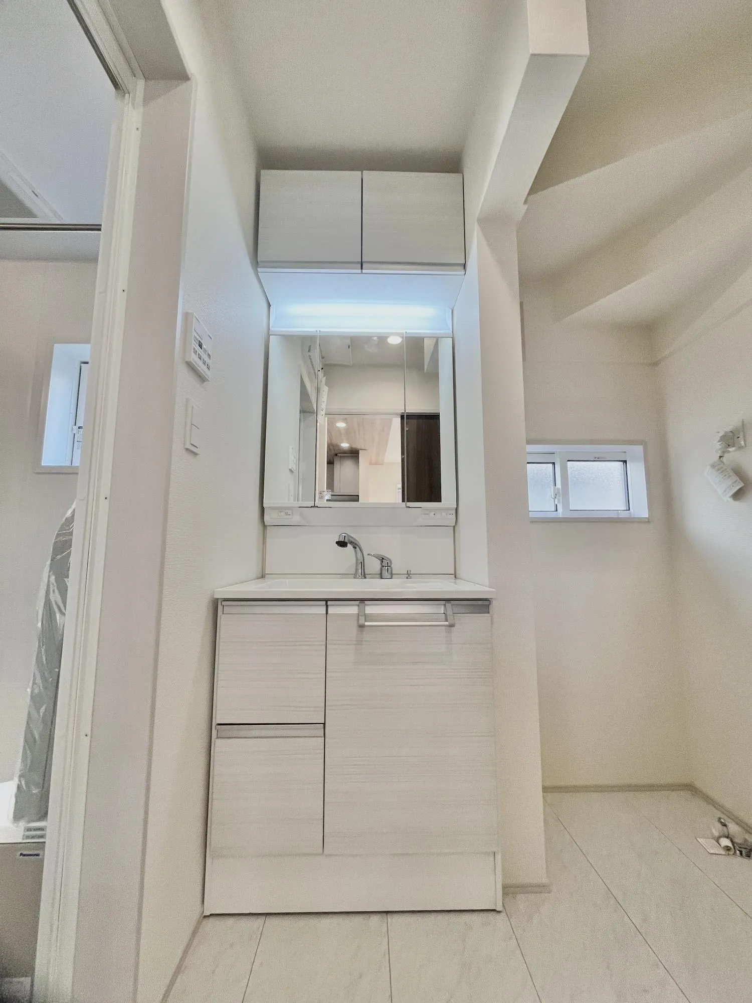 リビングからすぐ洗面室へ行ける間取りは、遊びや食事の前後もすぐに手洗いでき、清潔な暮らしが保てます