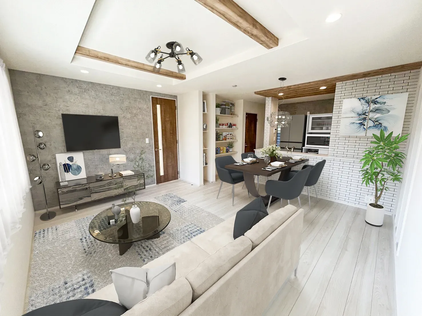 【イメージ】実際の室内写真に家具等を配置したCG画像です。家具付き販売ではございません。