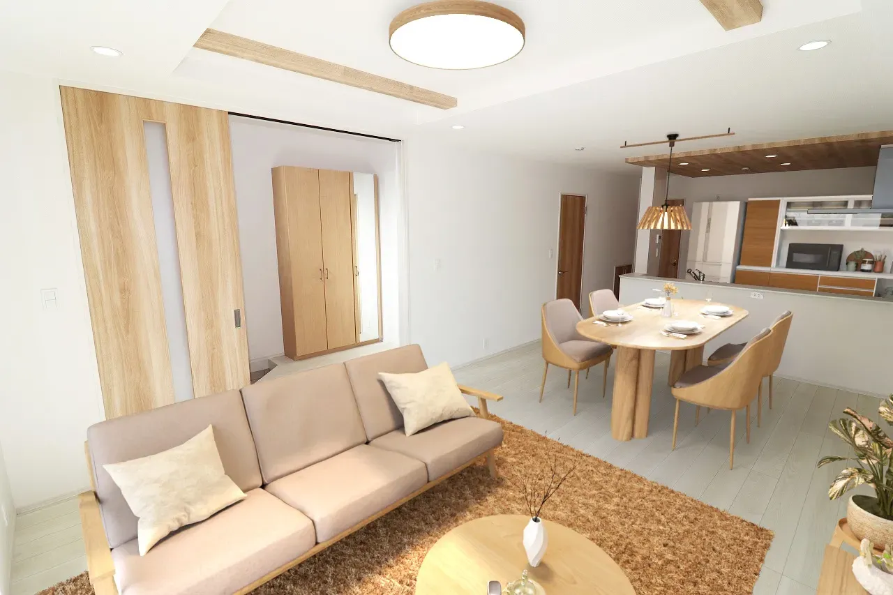 ③号棟　LDK(18.0帖)
※家具・家電はCGです。