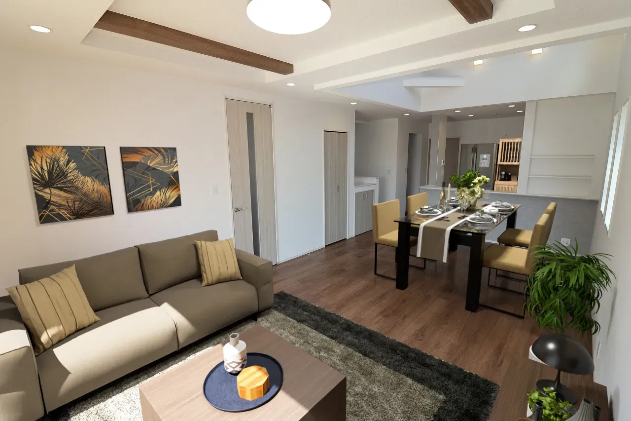 ④号棟　LDK(21.625帖)
※家具・家電はCGです。