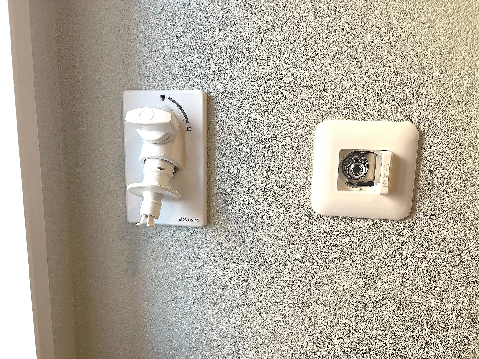 将来的に「乾太くん」取付可能なガスコンセント&洗濯機用水栓